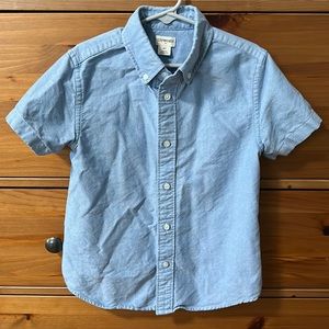 Boys blue short sleeved button down shirt